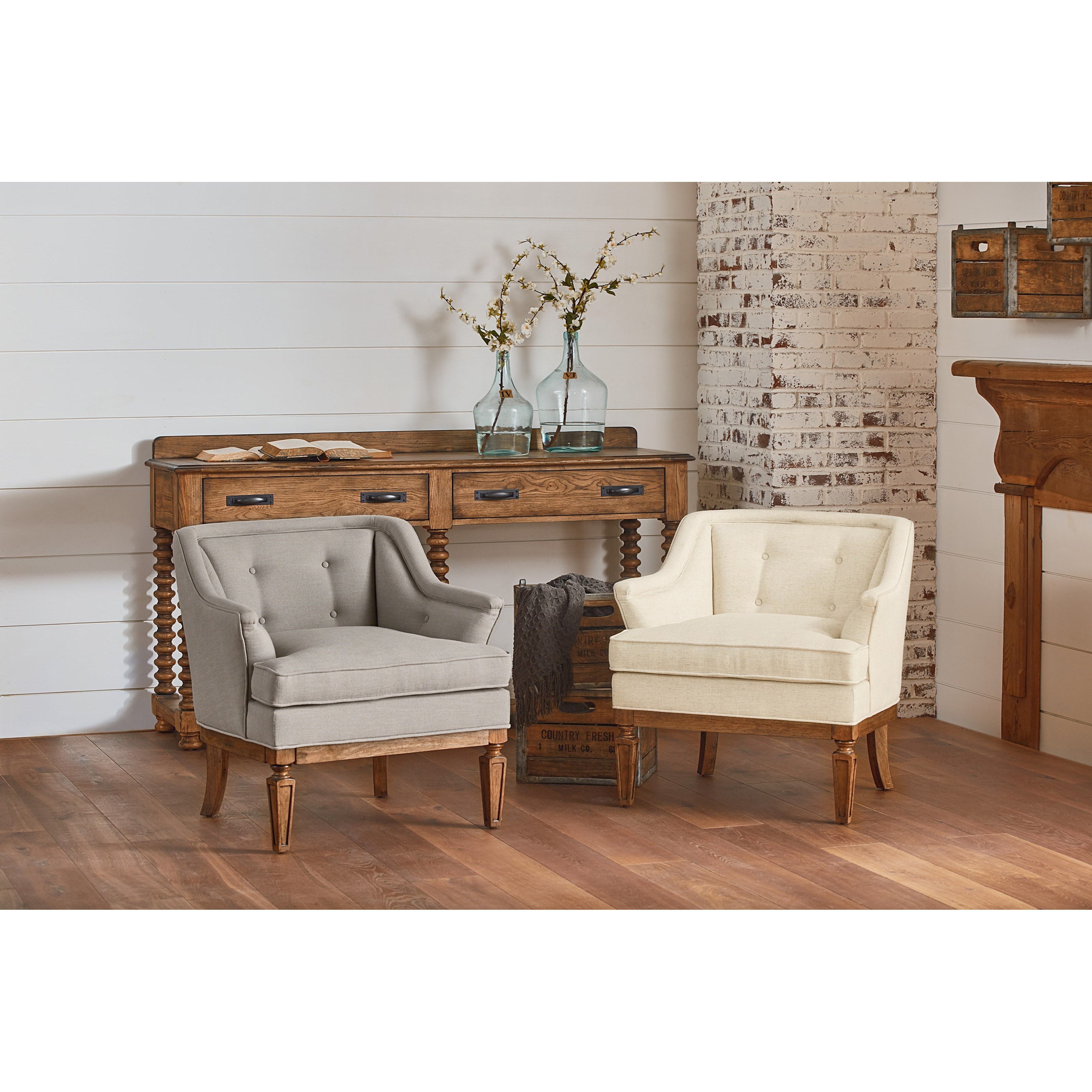 Cotillion Upholstered Tub Shaped Chair Accent Chairs by Magnolia Home